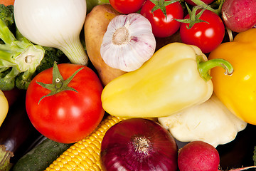 Image showing Group of fresh vegetables isolated on white