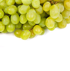Image showing Bunch of Green Grapes laying isolated