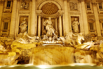 Image showing Trevi Fountain - famous landmark in Rome