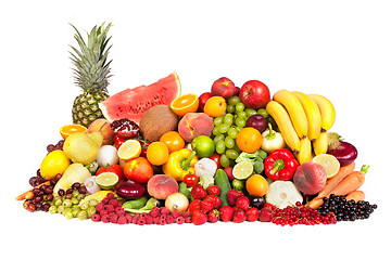 Image showing Huge group of fresh vegetables and fruits