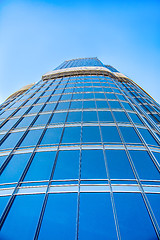 Image showing modern blue glass wall of skyscraper. Burj Khalifa