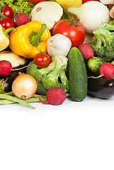 Image showing Group of fresh vegetables isolated on white