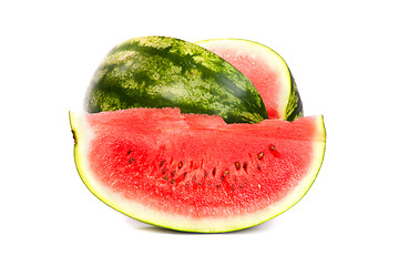 Image showing Fresh, ripe, juicy watermelon. Shot on White