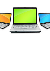 Image showing Open laptops