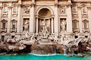 Image showing Trevi Fountain - famous landmark in Rome