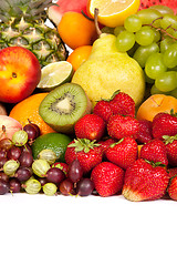 Image showing Huge group of fresh fruits isolated on a white background.