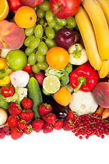 Image showing Huge group of fresh vegetables and fruits