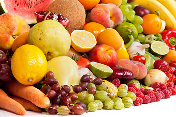 Image showing Huge group of fresh vegetables and fruits