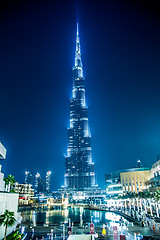 Image showing View on Burj Khalifa, Dubai, UAE, at night