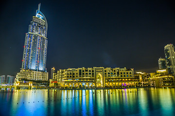 Image showing Address Hotel in the downtown Dubai area overlooks the famous da