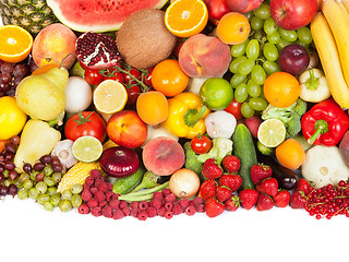 Image showing Huge group of fresh vegetables and fruits