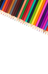 Image showing Assortment of coloured pencils