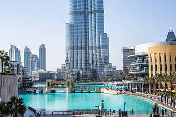 Image showing View on Burj Khalifa, Dubai, UAE, at night