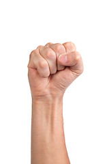 Image showing Males hand with a clenched fist isolated