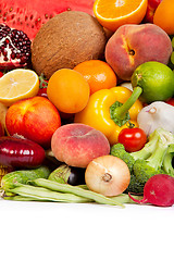 Image showing Huge group of fresh vegetables and fruits