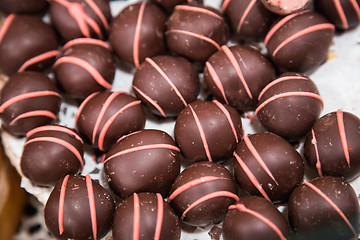 Image showing Many different chocolate candy closeup