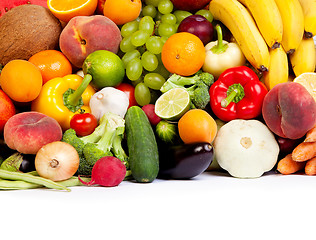 Image showing Huge group of fresh vegetables and fruits