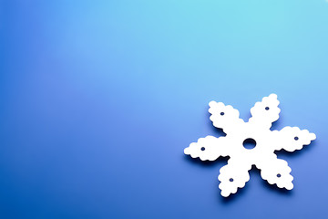 Image showing snowflake over blue