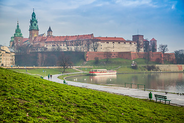 Image showing Wawel Castle and Wistula . Krakow Poland.