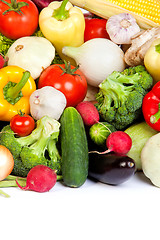 Image showing Group of fresh vegetables isolated on white