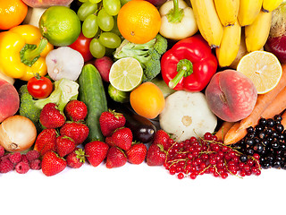 Image showing Huge group of fresh vegetables and fruits