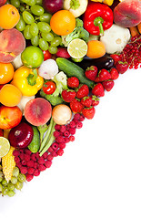 Image showing Huge group of fresh vegetables and fruits