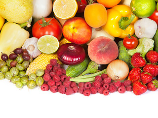 Image showing Huge group of fresh vegetables and fruits