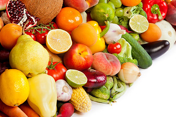 Image showing Huge group of fresh vegetables and fruits