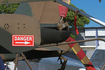 Image showing danger sign on helicopter