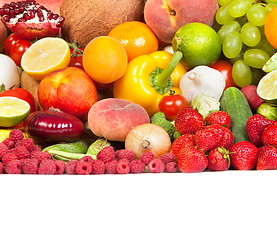 Image showing Huge group of fresh vegetables and fruits