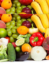 Image showing Huge group of fresh vegetables and fruits