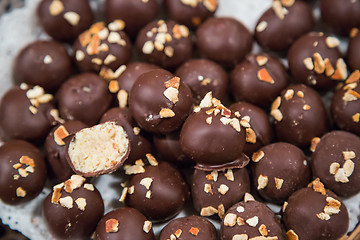 Image showing Many different chocolate candy closeup