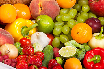 Image showing Huge group of fresh vegetables and fruits