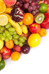 Image showing Huge group of fresh fruits isolated on a white