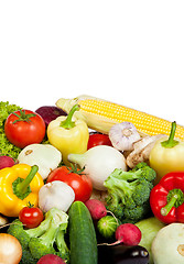 Image showing Group of fresh vegetables isolated on white