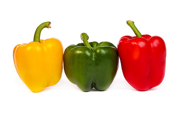 Image showing Group of seet bell peppers isolated on white