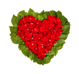 Image showing Heart shape made out of rose