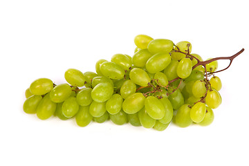 Image showing Bunch of Green Grapes laying isolated