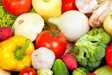 Image showing Group of fresh vegetables isolated on white