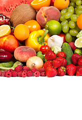 Image showing Huge group of fresh vegetables and fruits