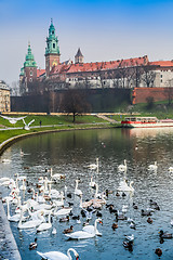 Image showing Wawel Castle and Wistula . Krakow Poland.