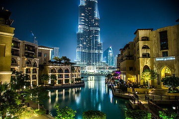 Image showing View on Burj Khalifa, Dubai, UAE, at night