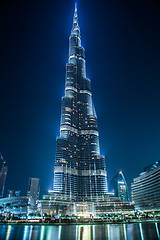 Image showing View on Burj Khalifa, Dubai, UAE, at night