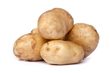 Image showing Group of potatoes isolated on white