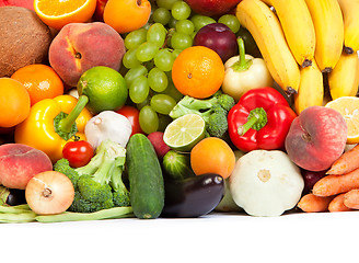 Image showing Huge group of fresh vegetables and fruits