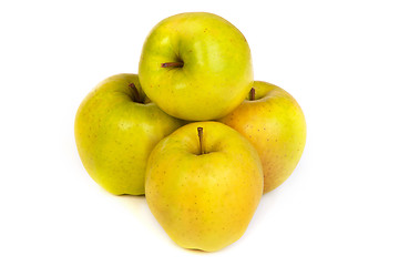 Image showing A shiny green apple isolated on white