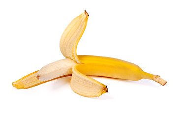 Image showing Open banana on white background