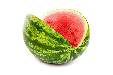 Image showing Fresh, ripe, juicy watermelon. Shot on White