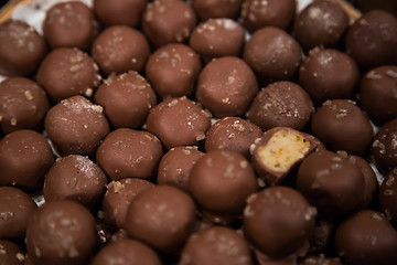 Image showing Many different chocolate candy closeup