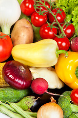 Image showing Group of fresh vegetables isolated on white